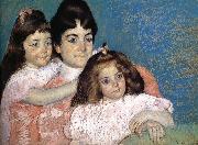 Mary Cassatt The Lady and her two daughter Spain oil painting reproduction